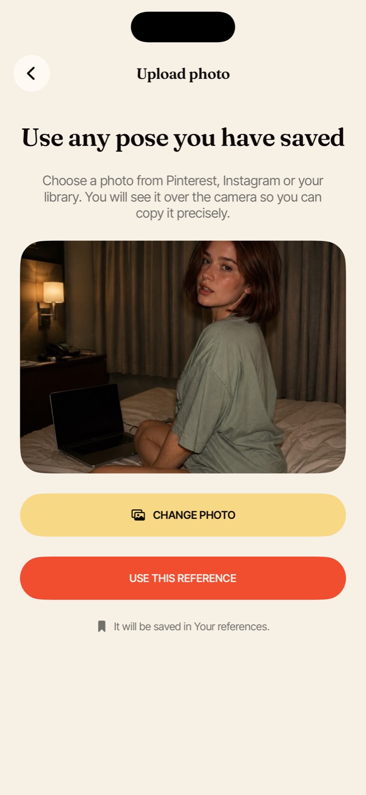 Photo picker for importing a pose reference